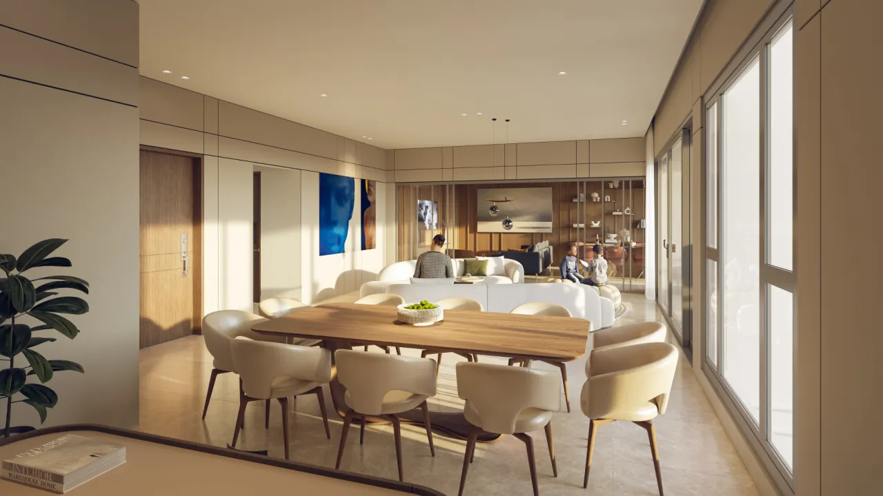 Capela - comedor y sala en render interior, Santa María Norte, Panama