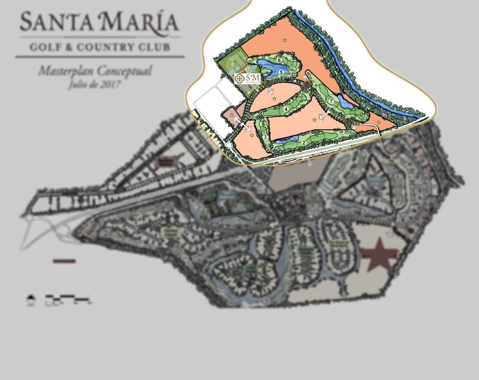 Conceptual masterplan of Santa María Golf & Country Club, Panama City, showing the Santa María Norte expansion